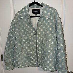 Blue Textured Men’s Jacket